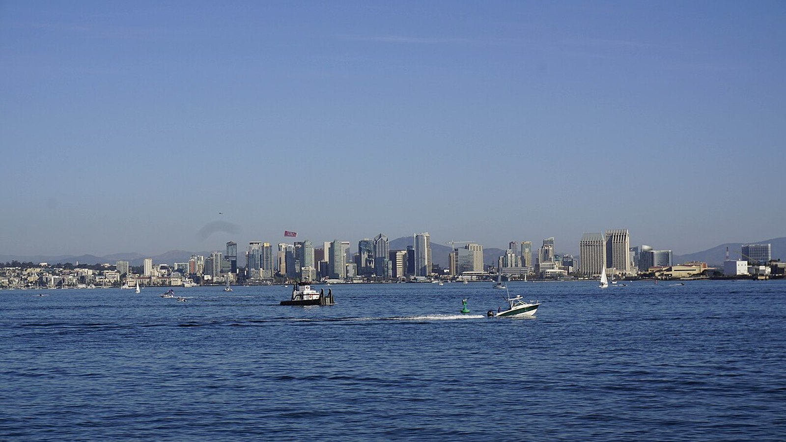 The San Diego skyline seen across San Diego Bay